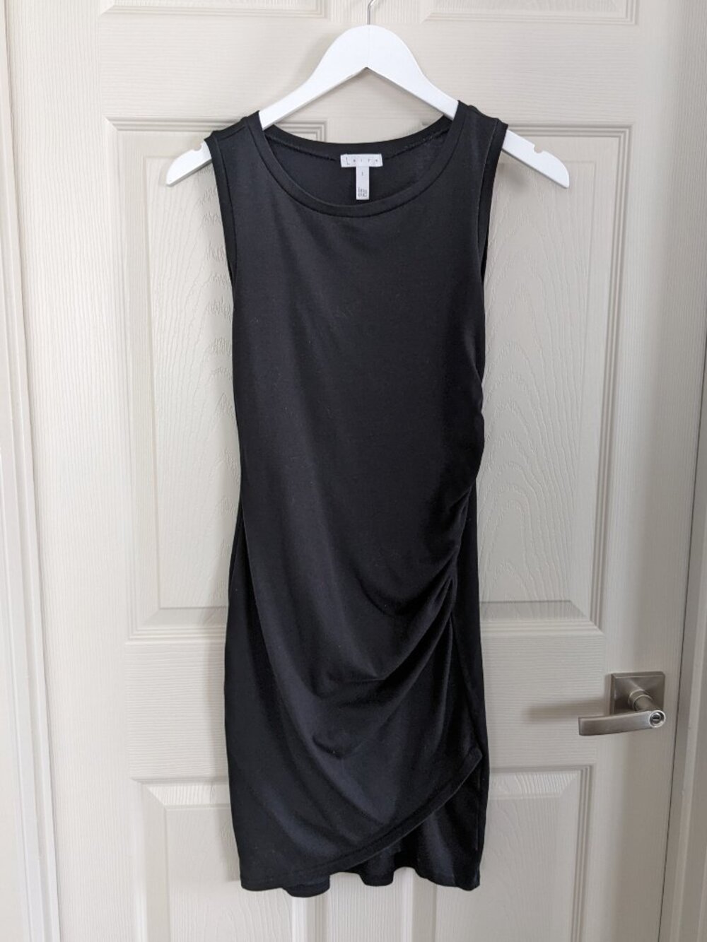 Leith Ruched Body-Con Sleeveless Tank Dress SM Black
